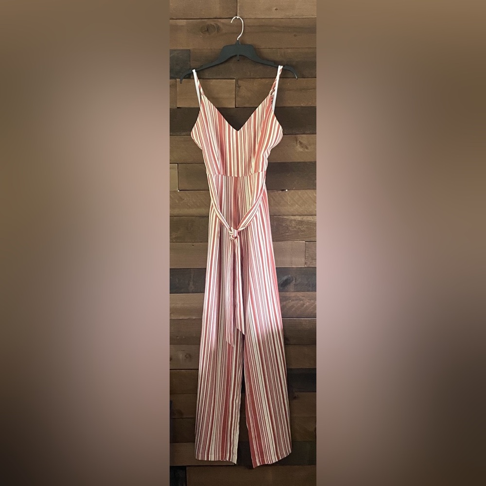 Striped Romper with Belt